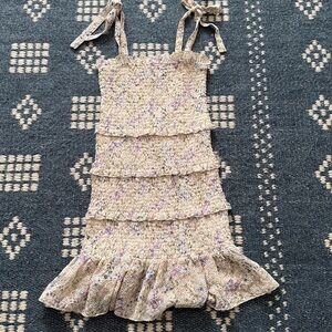Katie J NYC Floral Tiered Dress with Ruffle Hem